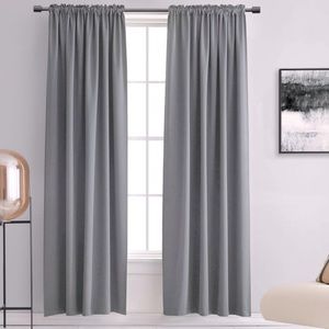 Grey Curtains 2 Panel Set Silky Satin Soft Gray Curtains 52W x 84L Preowned